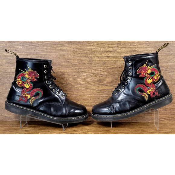Dr. Martens Other - Dr. Martens Combat Boots 1460 Black Dragon Embroidered Mens Size 14 Read Details